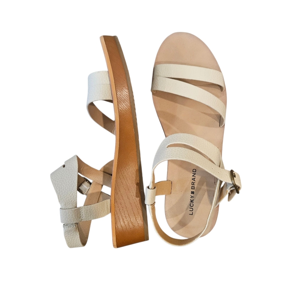 Lucky Brand | Tan Strappy Wedge Sandals | Size 7